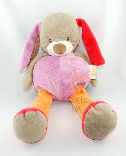  lapin gris violet orange rouge fleur 